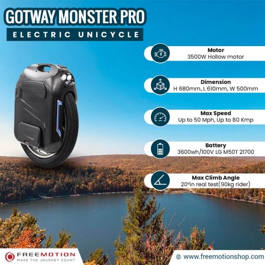 gotway monster pro 24 inches electric specs