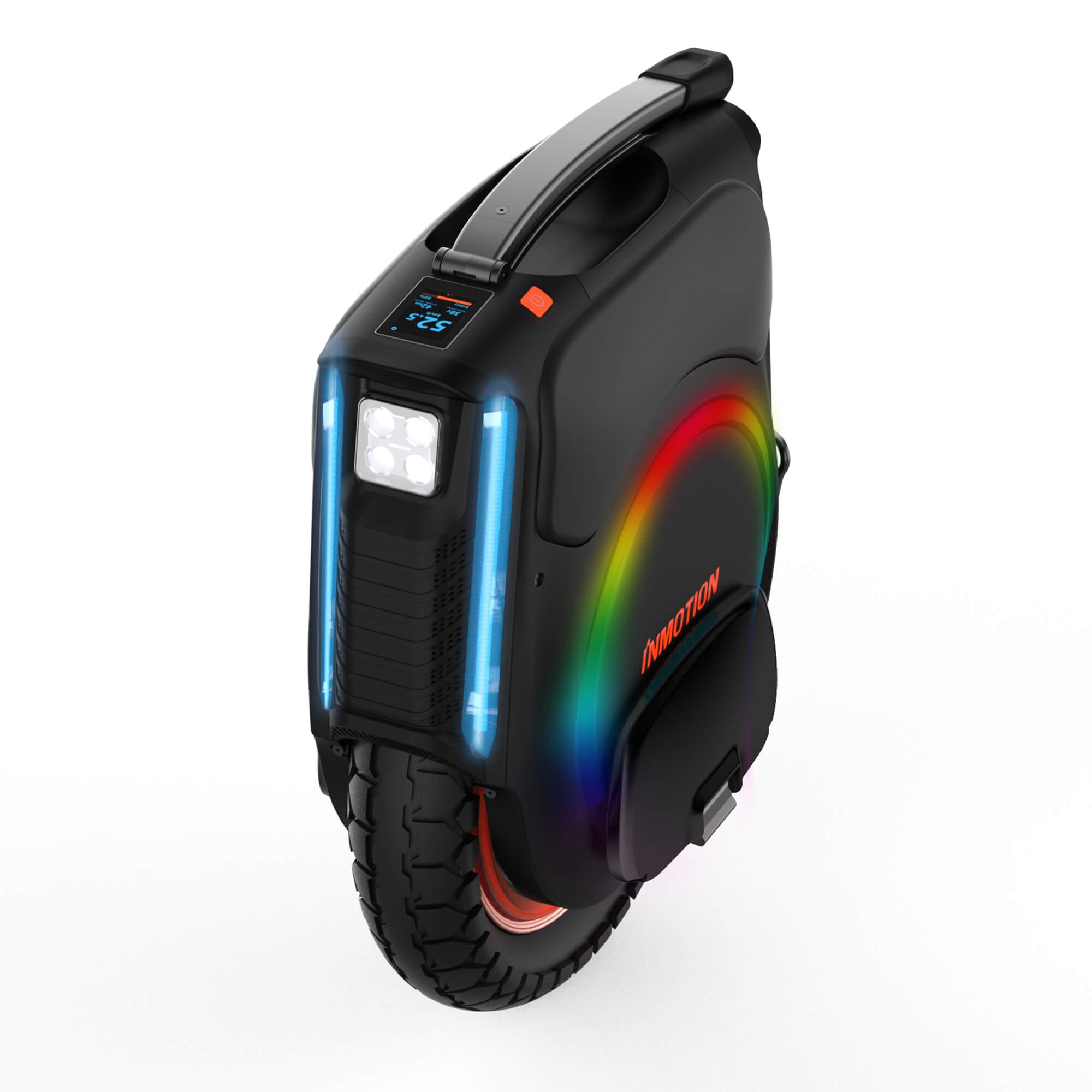 inmotion v12 electric unicycle side front and side led lights