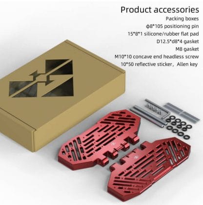 kingsong s18 red spiked cnc pedals with accessories