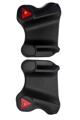 black pair of jump pads with red light for electric unicycle