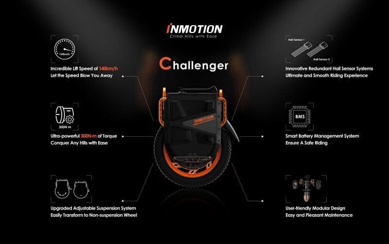 inmotion v13 challenger key specs