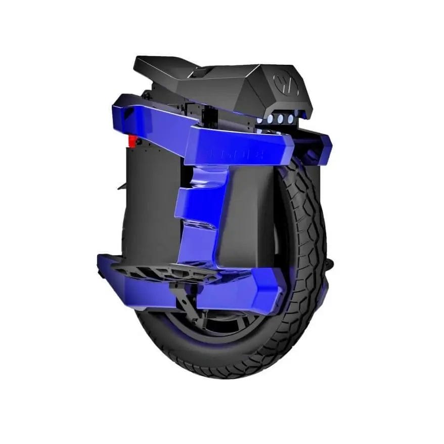 begode ex30 suspention electric unicycle with pedals in black and blue