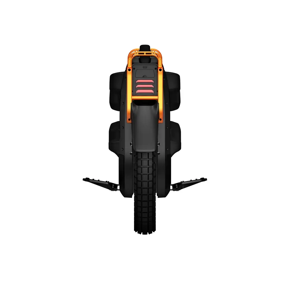 inmotion v13 challenger electric unicycle with rear fender and pedals