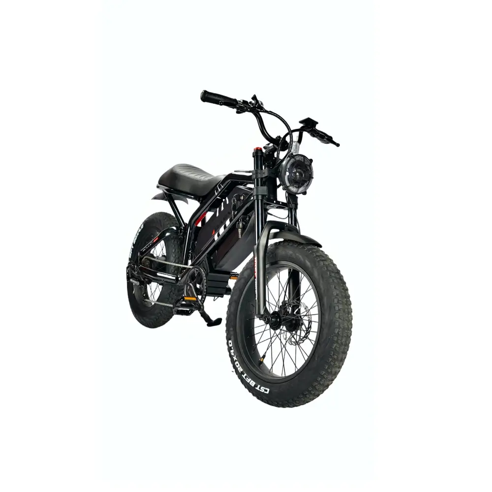 raev bullet gt electric bike with front suspension and headlight
